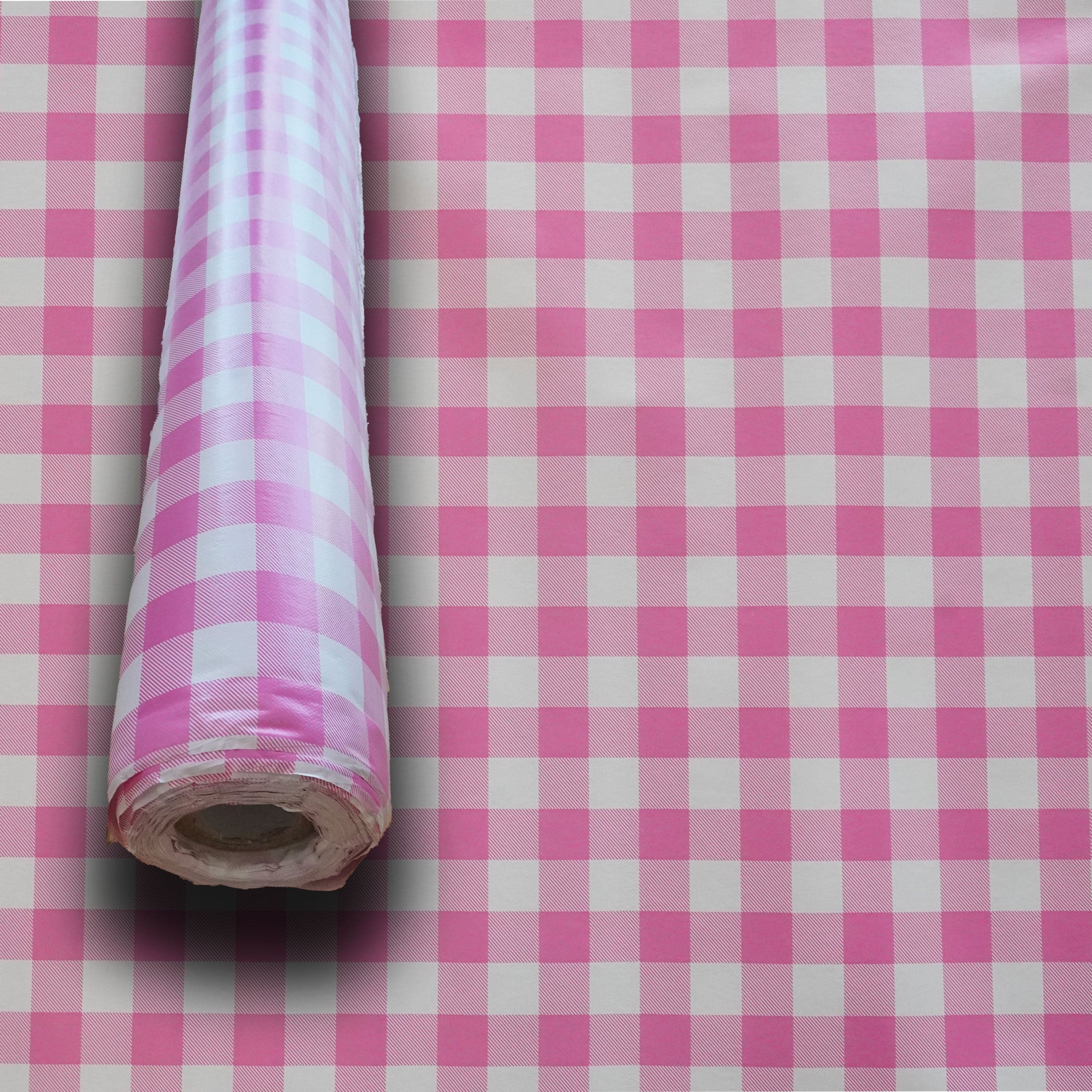 ***MEGA STOCK*** Rotolo da 20 metri (H140cm) di Tovaglia PVC telata cerata Per Casa, Sagre, Pizzerie QUADRI ROSA