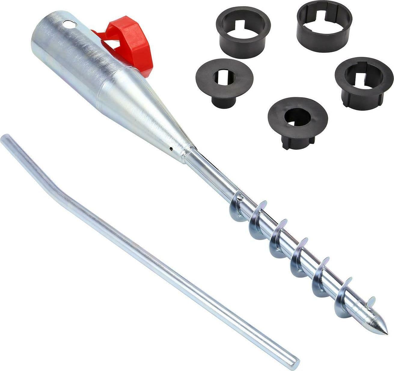 Picchetto in metallo porta ombrellone trivella per sabbia e sassi h 56 cm