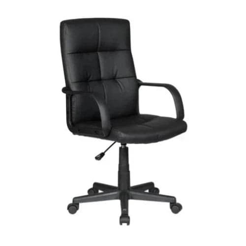 POLTRONA UFFICIO CORNELL IN PVC NERA 64X62X94,5-104,5CM