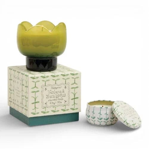 Candela Tulip 5.5oz/155g in vetro verde e verde scuro - Verbena e citronella in Autocategorizzazione Più Di Più Ideas - Casalnuovo di Napoli, commercioVirtuoso.it