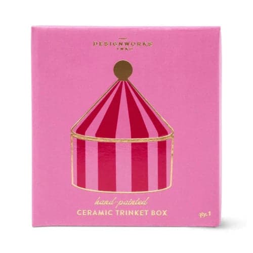 Scatola portagioie in ceramica - Rosa + Striscia rossa in Autocategorizzazione Più Di Più Ideas - Casalnuovo di Napoli, commercioVirtuoso.it