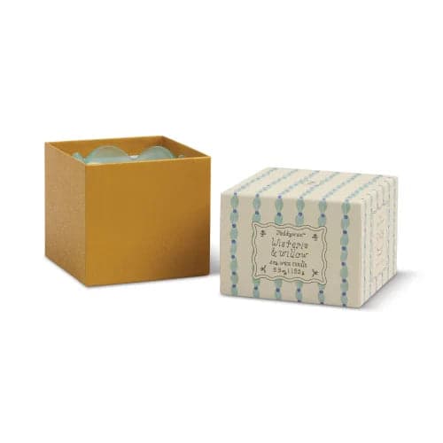Candela in vetro Tulip da 155 g (5,5 oz) blu e ocra - Glicine e Salice in Autocategorizzazione Più Di Più Ideas - Casalnuovo di Napoli, commercioVirtuoso.it