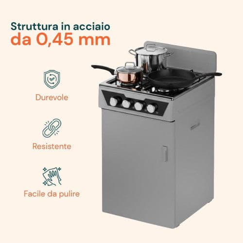 CUCINA A GAS 4 FUOCHI - FORNELLO A GAS 4 FUOCHI CON VANO PORTABOMBOLA | GRIGIO in Autocategorizzazione Più Di Più Ideas - Casalnuovo di Napoli, commercioVirtuoso.it