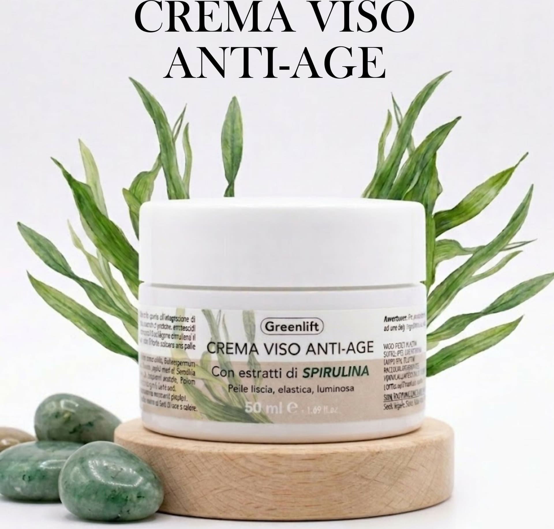 Crema Viso Anti-Age alla Spirulina – 50 ml – Trattamento Idratante e Nutriente per Pelle Liscia, Elastica e Luminosa – Senza Parabeni in Creme BasketGuru Italia - Palermo, commercioVirtuoso.it