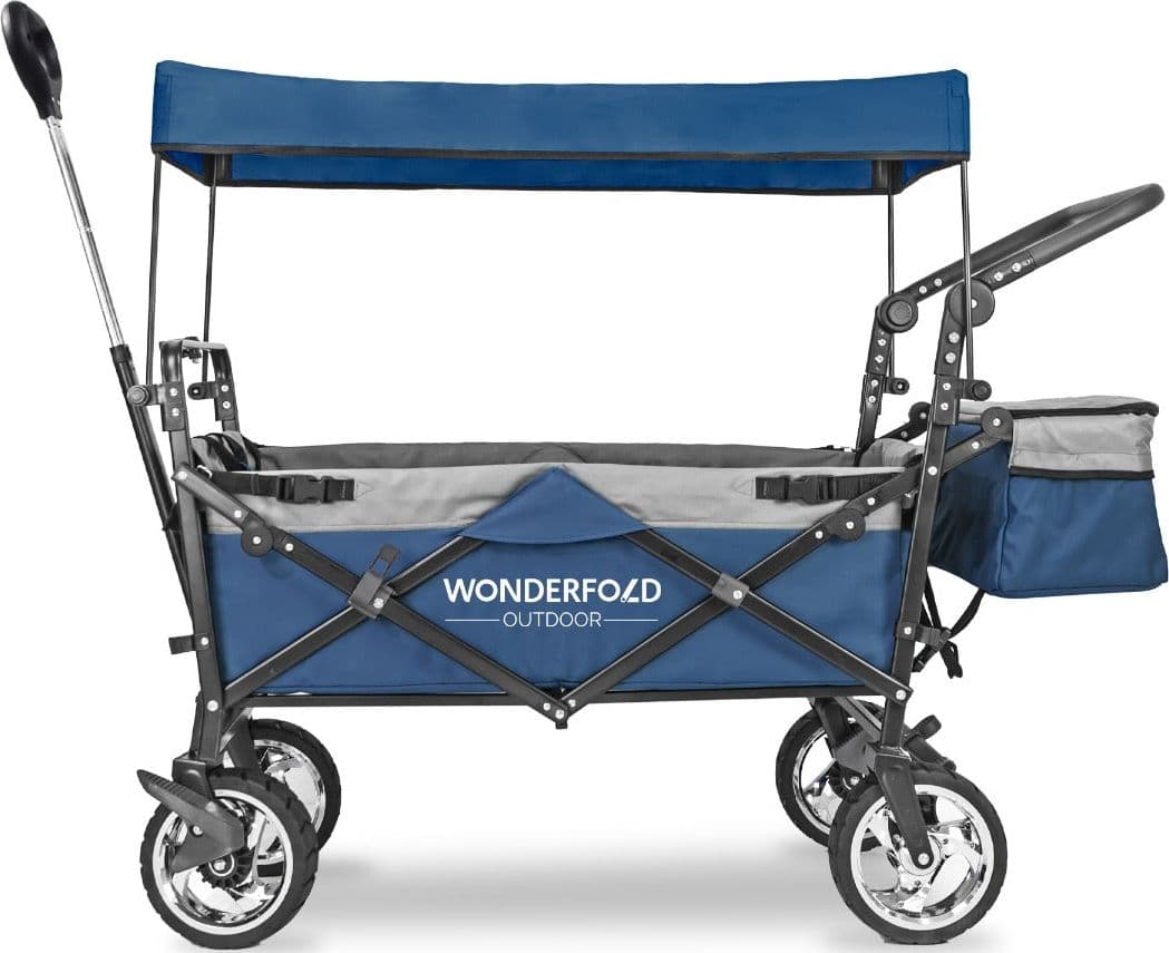Passeggino pieghevole con tettuccio e traino Wonderfold S4-Blu in Passeggini compatti La Casa Del Bebè - Napoli, commercioVirtuoso.it