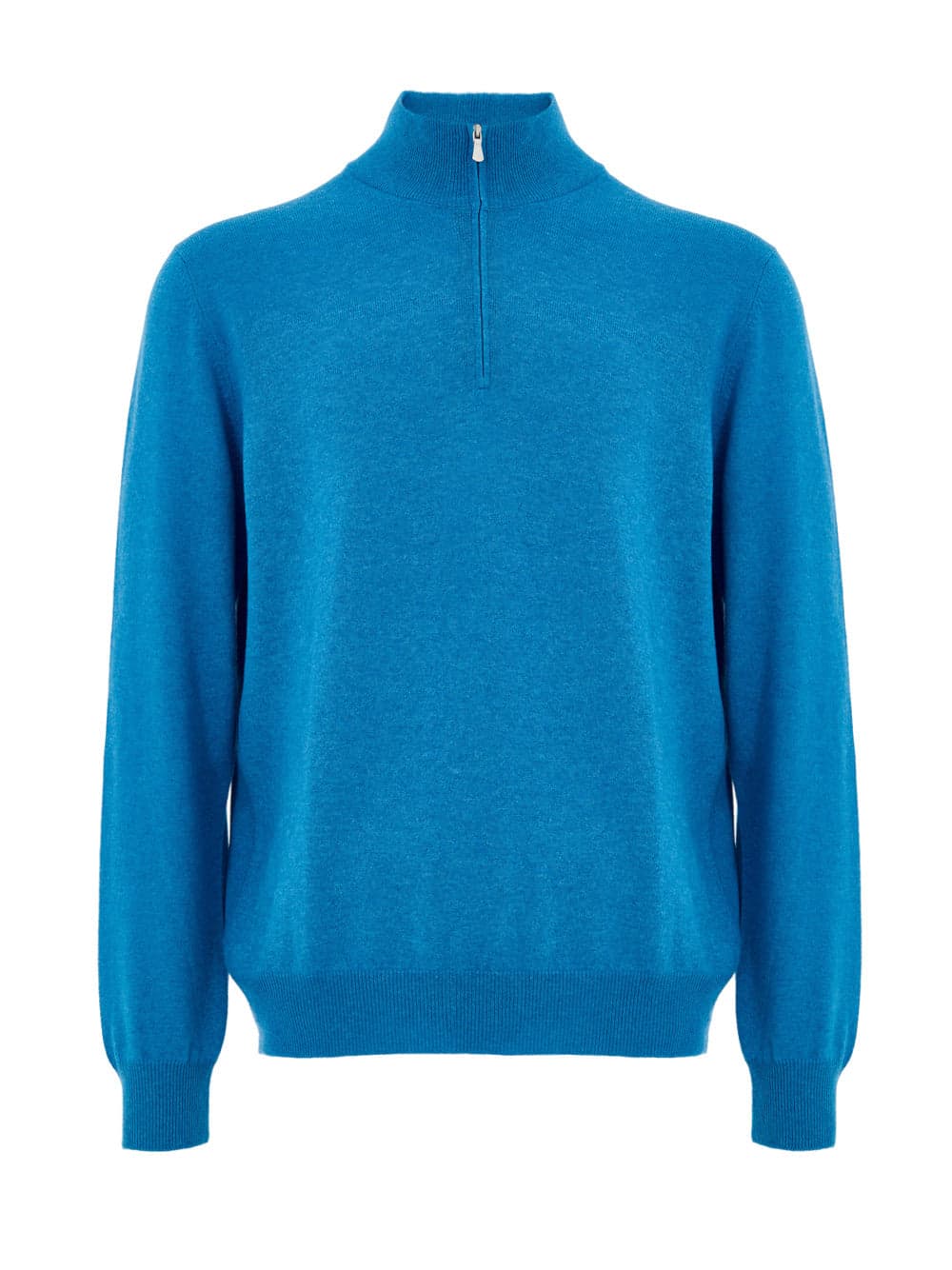 Gran Sasso Maglione Lupetto con Mezza Zip in Lana Azzurro da uomo in Maglioni Drestige - Casamassima, commercioVirtuoso.it