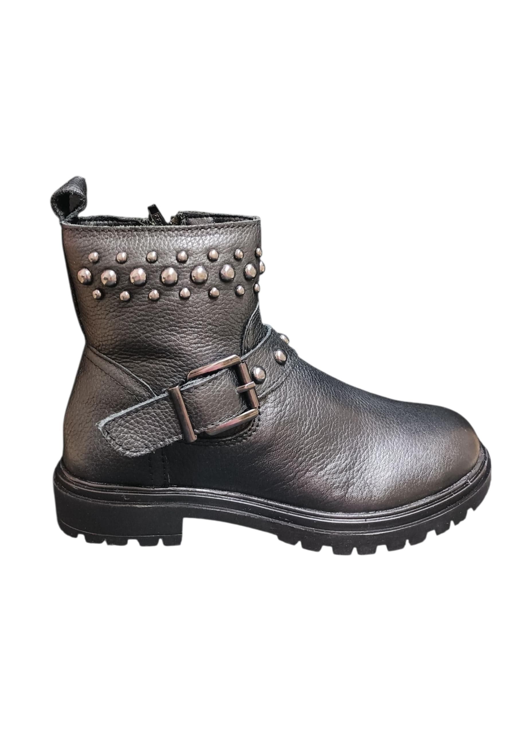 Stivaletti bambina Shooterino Shoort nero pelle - Stile urban con zip laterale - 6