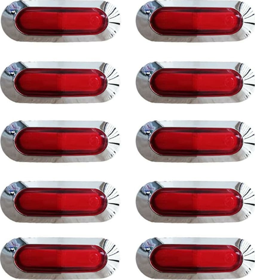 FANALINI CROMATI ROSSO 6 LED OPACO