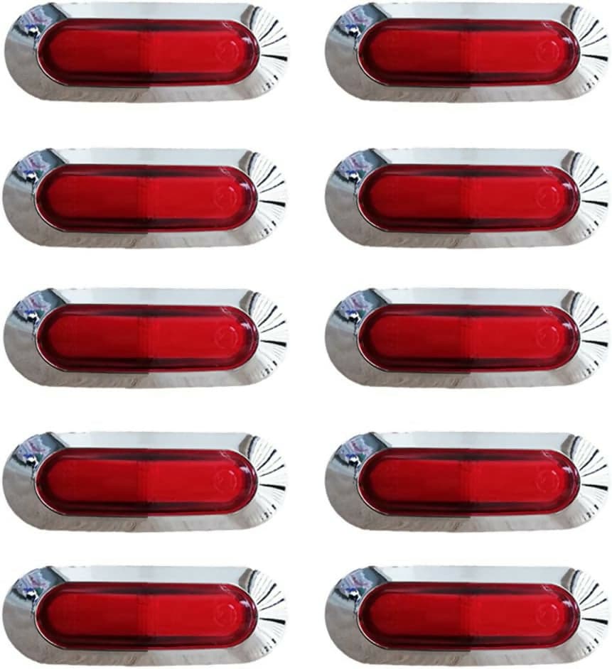 FANALINI CROMATI ROSSO 6 LED OPACO