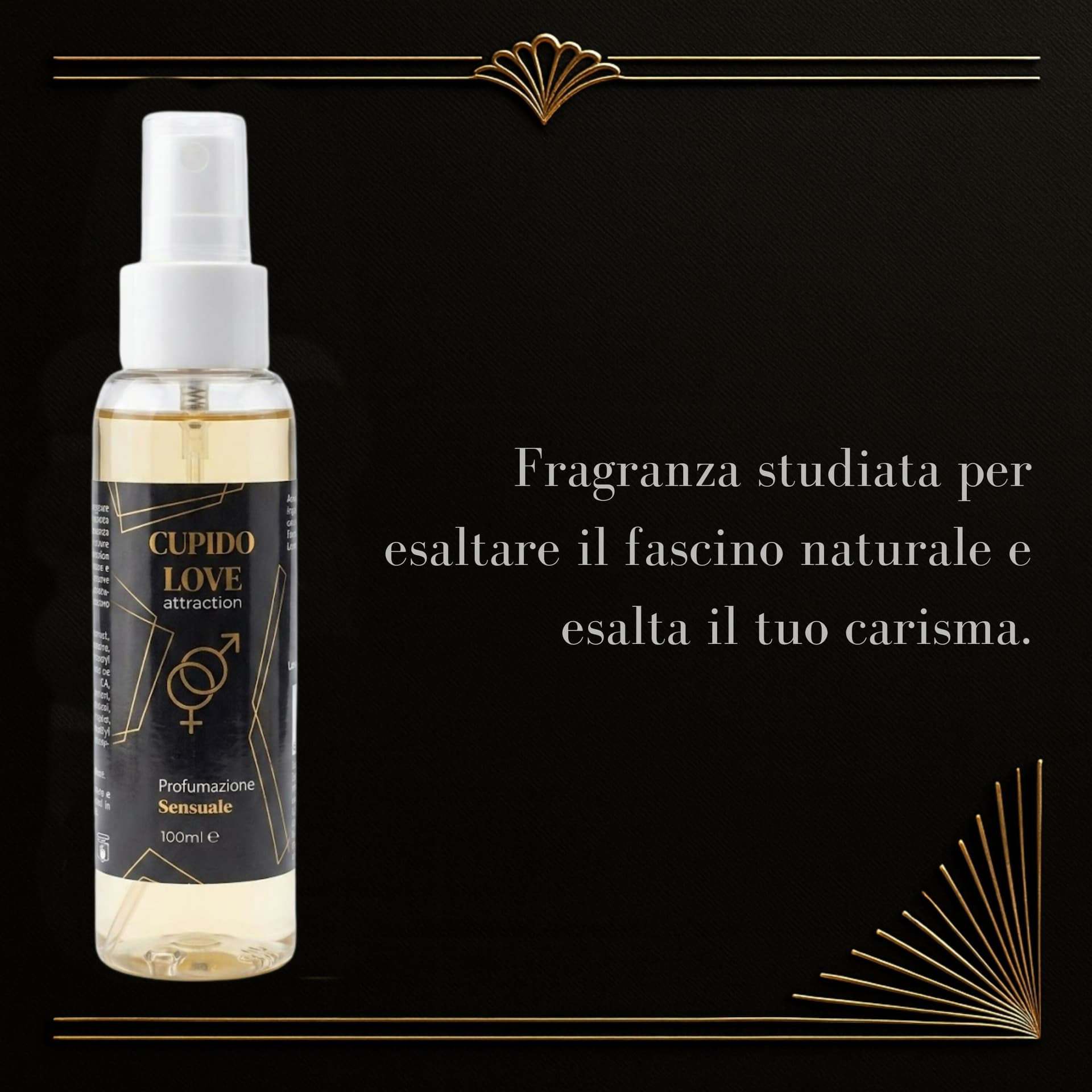 Cupido love - profumo attrattivo feromonico uomo da 100ml, fragranza fresca per attrazione e sicurezza personale, con feromoni naturali per aumentare l'attrattiva e la connessione tra le persone in Estratto di profumo BasketGuru Italia - Palermo, commercioVirtuoso.it