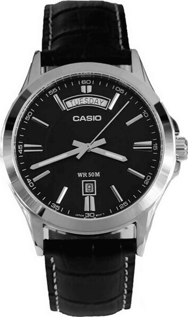 Orologio Casio per uomo , MTP-1381L-1A, cinturino in pelle, movimento al quarzo con datario e giorno della settimana visibili nel quadrante in Orologi da polso Loweconomy - Marineo, commercioVirtuoso.it