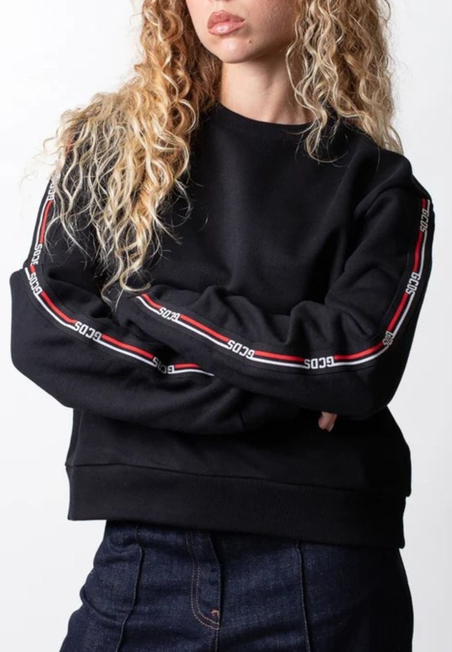 GCDS  FELPA LOGO TAPE CREWNECK