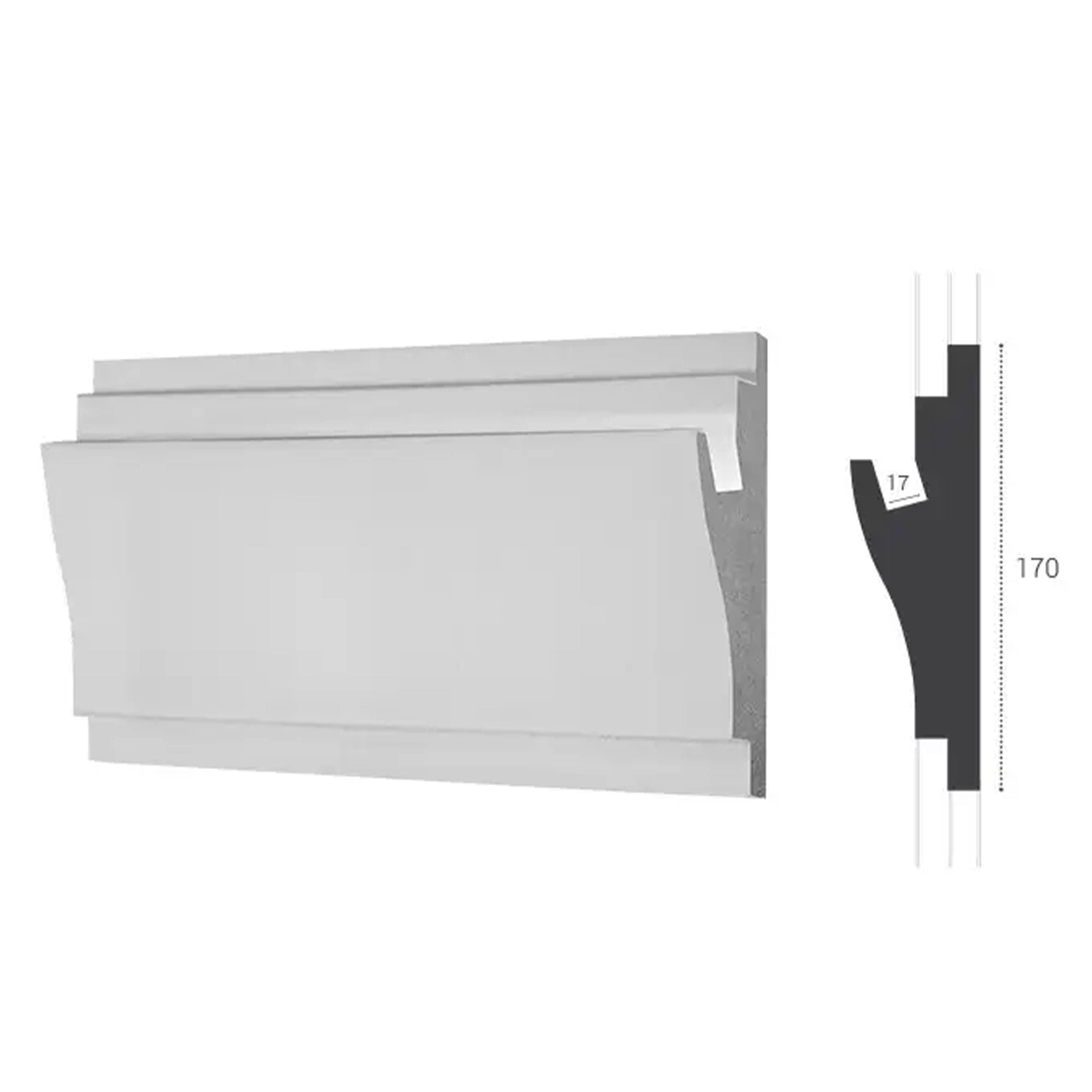 €14,99 a barra *** STOCK *** Pacco da 8 barre di cornice XPS  Con alloggio LED 50X170x1150 KD403 - Eternal Parquet