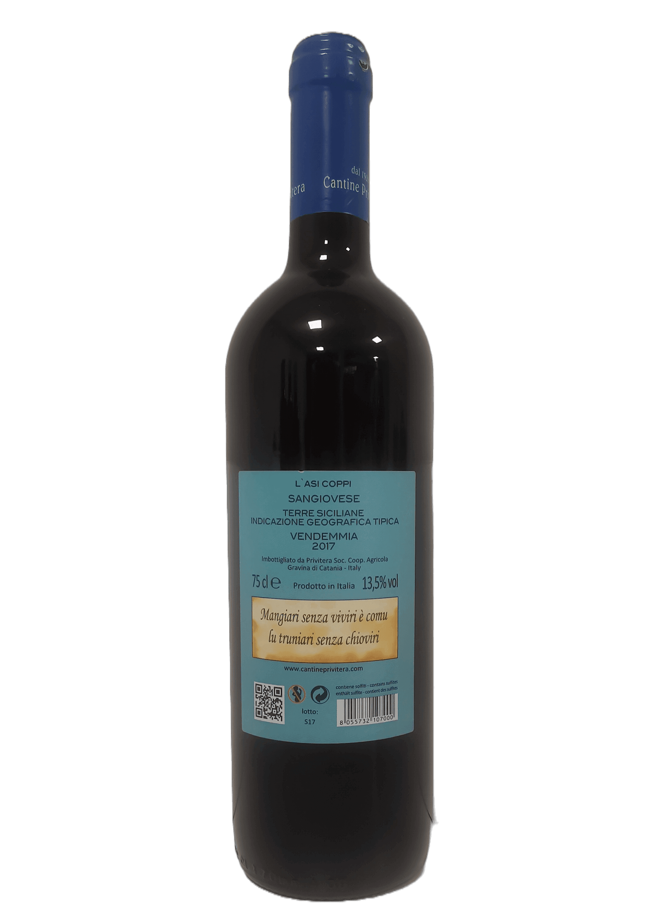 Vino Rosso Sangiovese in Vino rosso Tesori Di Sicilia - Nicosia, commercioVirtuoso.it