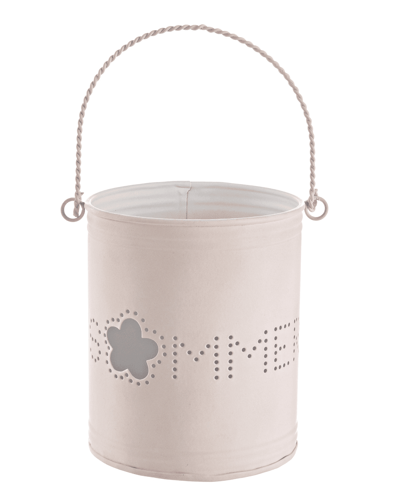 porta candele a forma di secchio  realizzato in ferro in 2 tonalità di colore