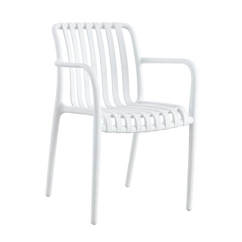Sedia con braccioli da giardino "Righe" in polipropilene da interno ed esterno - 15
