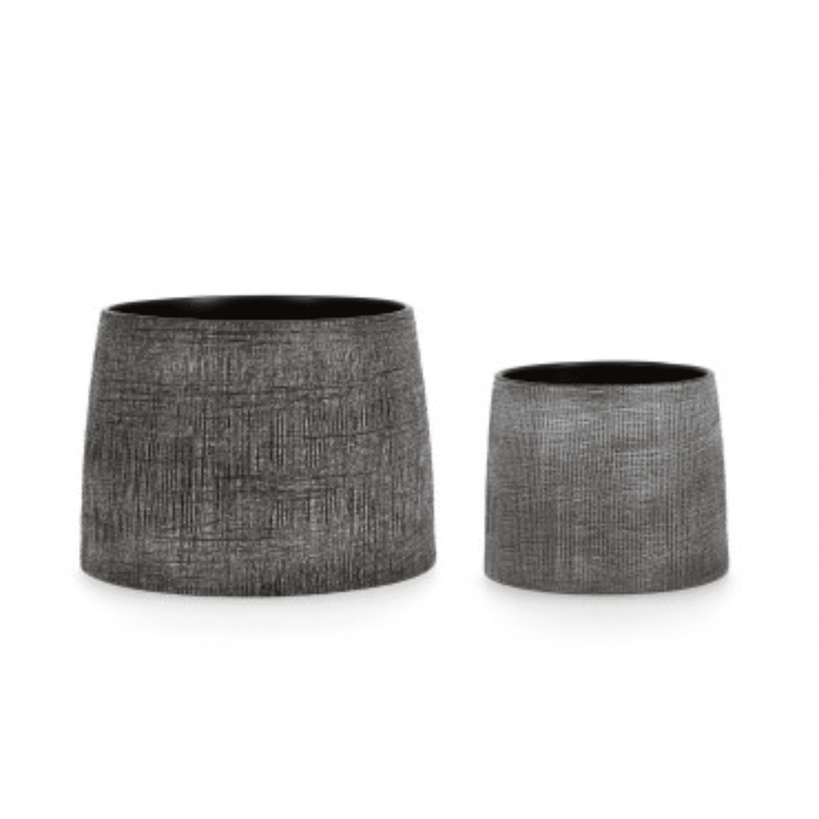 SET2 Vaso "papyrus" per uso interno grigio scuro in ceramica - 2