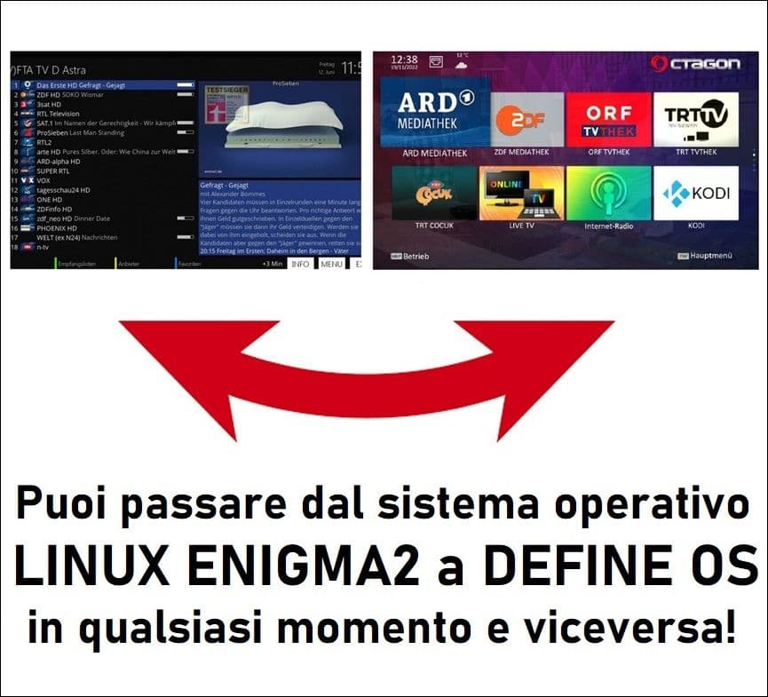 OCTAGON SF8008 4K UHD Combo DVB-S2X+DVB-T2/C Multistream T2MI Wifi Dual Boot Linux Enigma2 e Define OS in  DFP Elettronica Store - Scafati, commercioVirtuoso.it