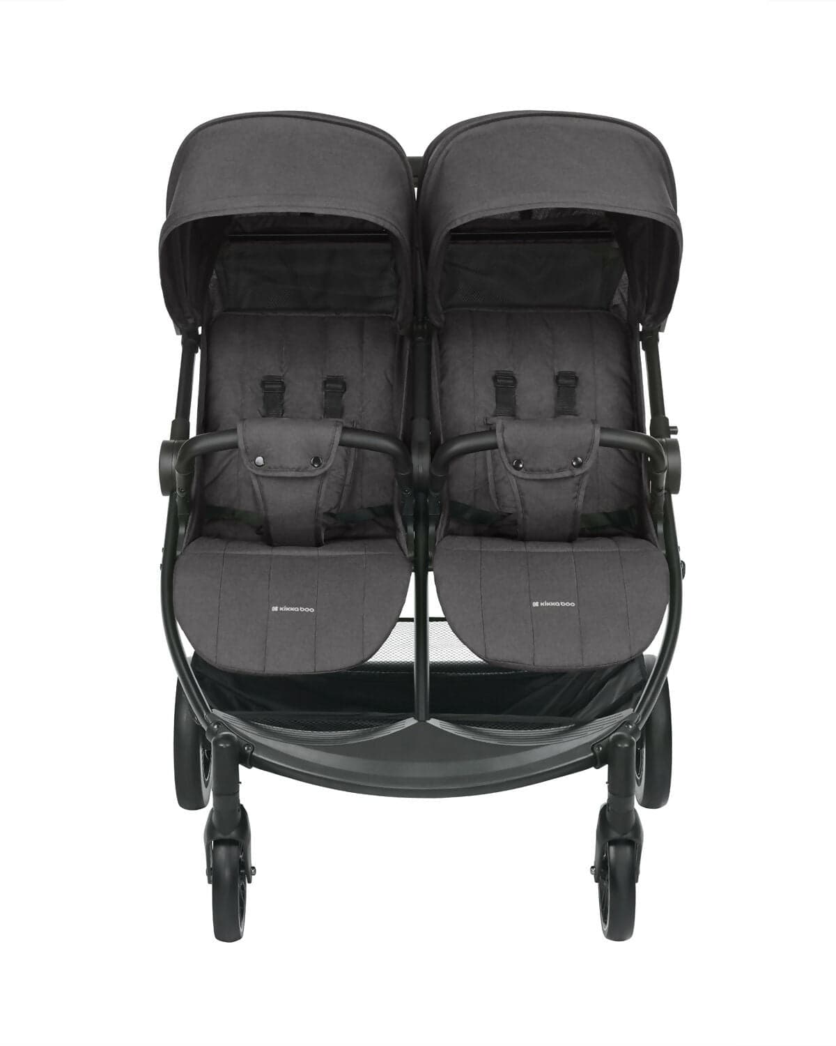 KIKKABOO Passeggino Gemellare Happy 2 Dark Grey 2024 - Twin - telaio in alluminio robusto, chiusura automatica e veloce, adatto dalla nascita fino a 15 kg, ruota a 360° RUOTA TOTALMENTE, colore Dark Grey, grigio in Passeggini compatti Sanitaria Gioia del Bimbo - Villa San Giovanni, commercioVirtuoso.it
