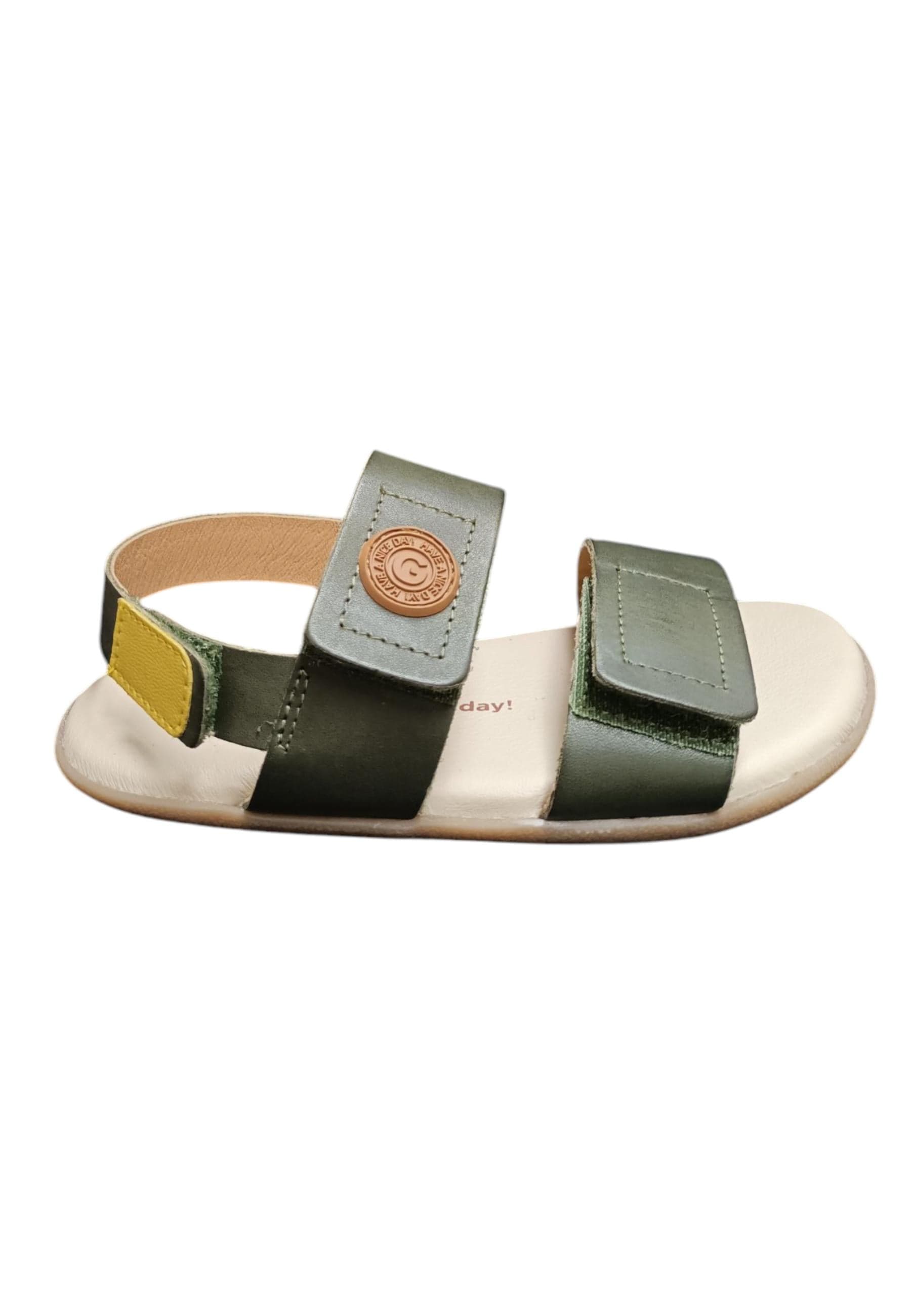 Sandalo bambino Gioseppo Lenroot kaki pelle velcro comfort elegance - 6