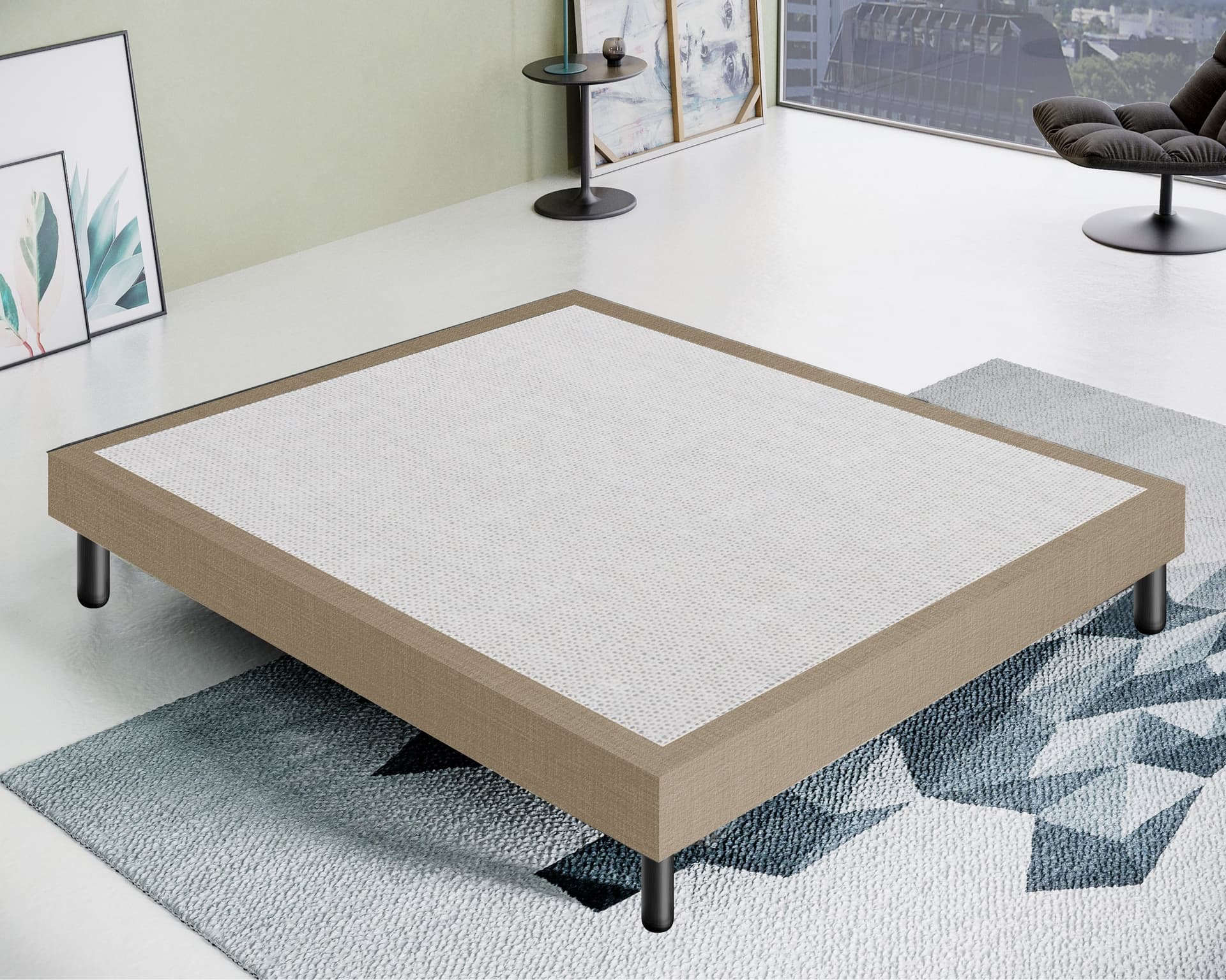 Letto Sommier Beige Rivestito - Resistente fino a 120 Kg per Persona in Basi a doghe iLoveSleep - Concesio, commercioVirtuoso.it