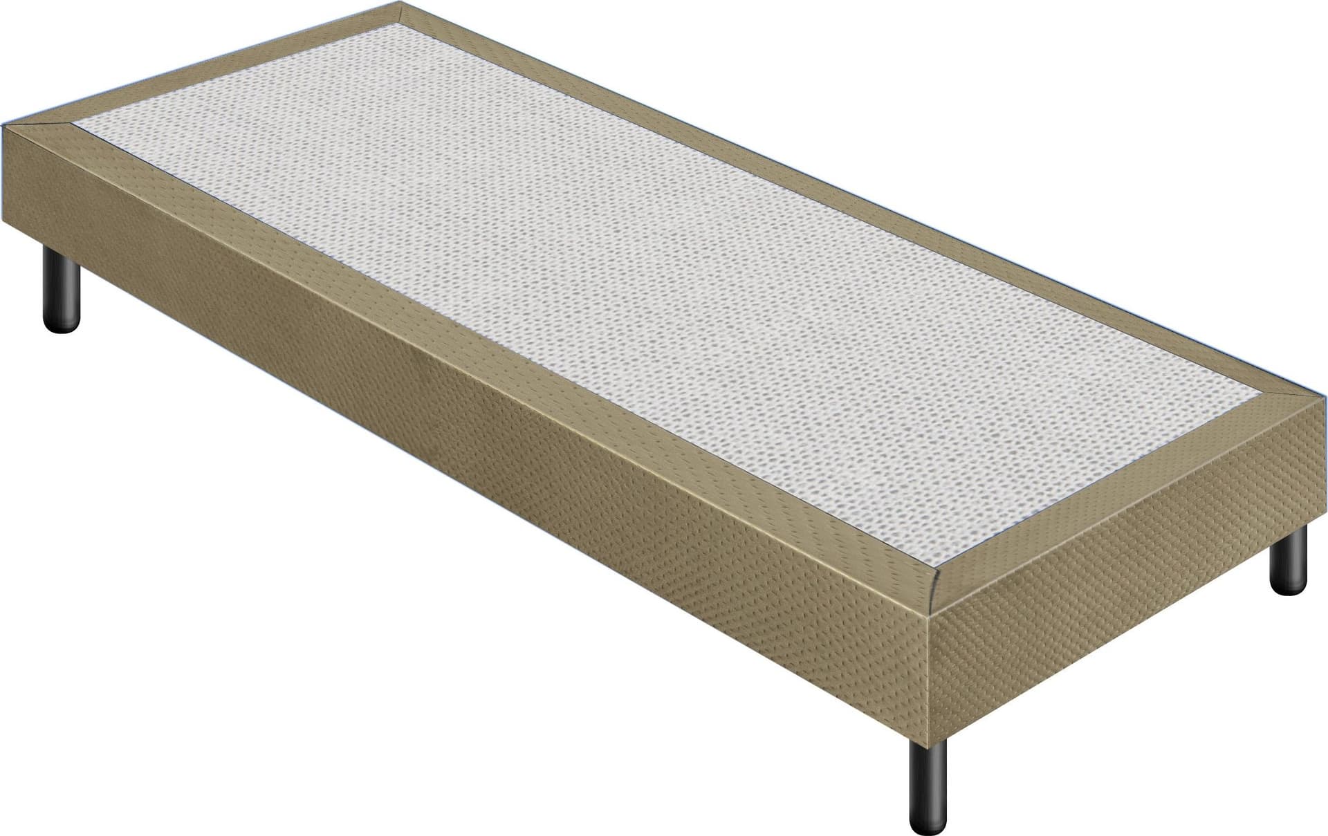 Letto Sommier Tortora Rivestito - Resistente fino a 120 Kg per Persona