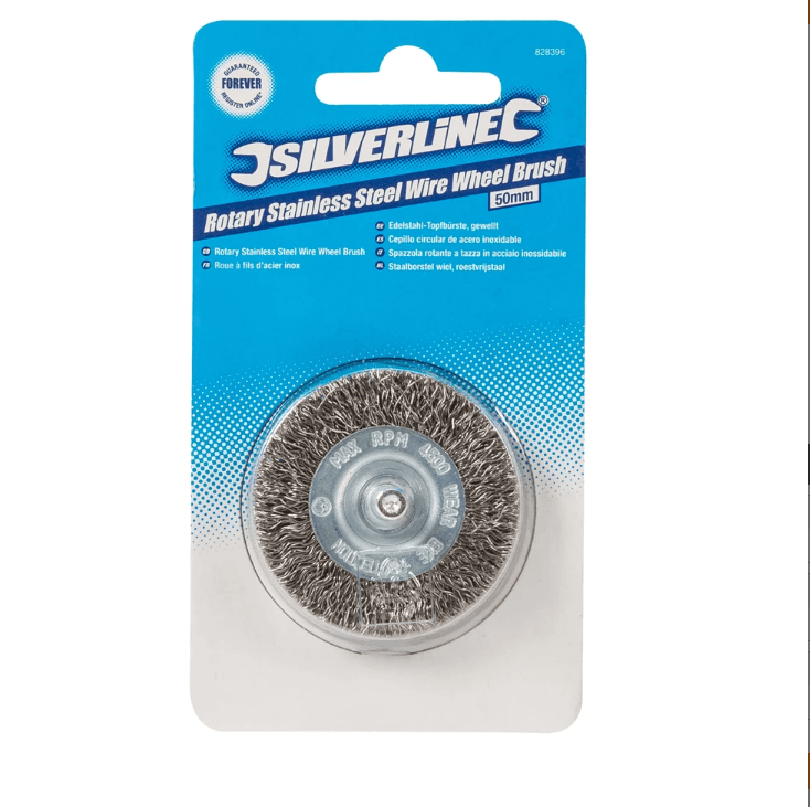 Spazzola a tazza rotante in acciaio inossidabile 100mm Silverline adtta per la rimozione di ruggine e vernice Silverline