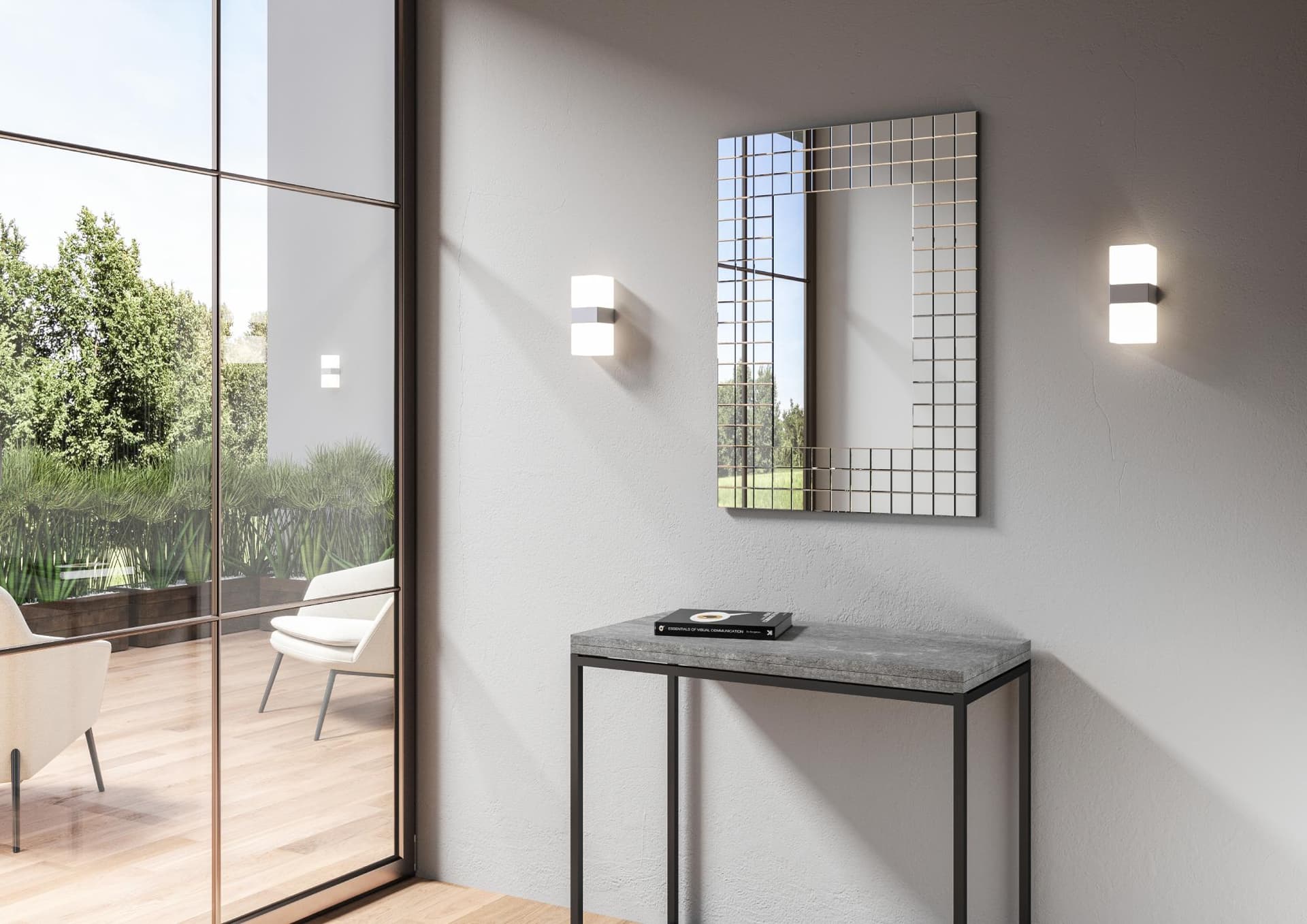 Specchio "Genova" da parete, con cornice di vetro specchiato, per bagni e camere da letto in Specchi da parete Decor Space - Altamura, commercioVirtuoso.it