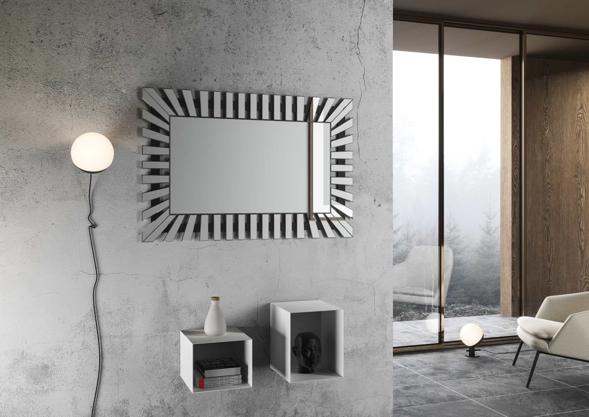Specchio "Milano" da parete, con cornice orientale, per bagni e camere da letto in Specchi da parete Decor Space - Altamura, commercioVirtuoso.it