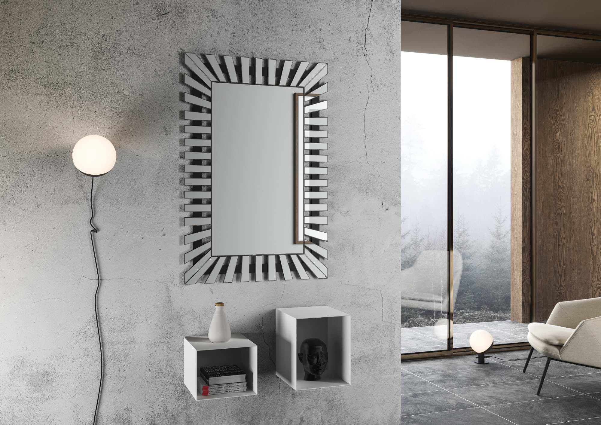 Specchio "Milano" da parete, con cornice orientale, per bagni e camere da letto in Specchi da parete Decor Space - Altamura, commercioVirtuoso.it
