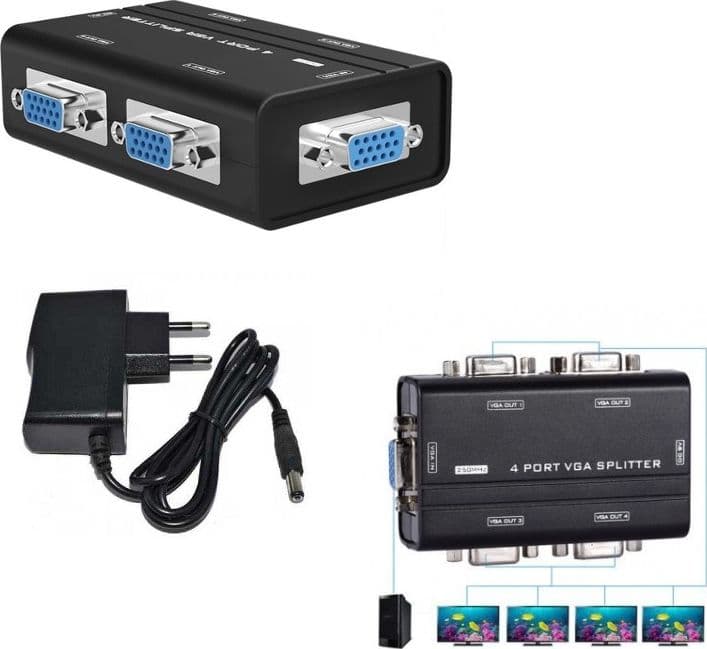 Splitter VGA a 4 porte in Selettori audio-video DFP Elettronica Store - Scafati, commercioVirtuoso.it