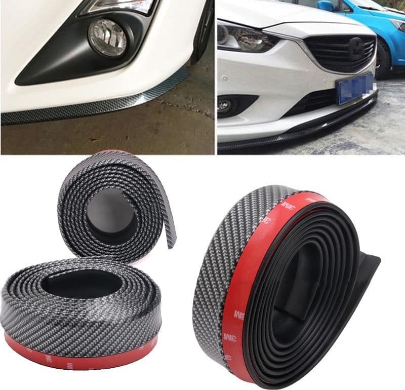 SPOILER SAMURAI ADESIVO PARAFANGO LABBRO UNIVERSALE PROTEZIONE GOMMA TUNING RACING CARBONIO ROSSO 2,5MT in Spoiler posteriori Solgeny - Besate, commercioVirtuoso.it