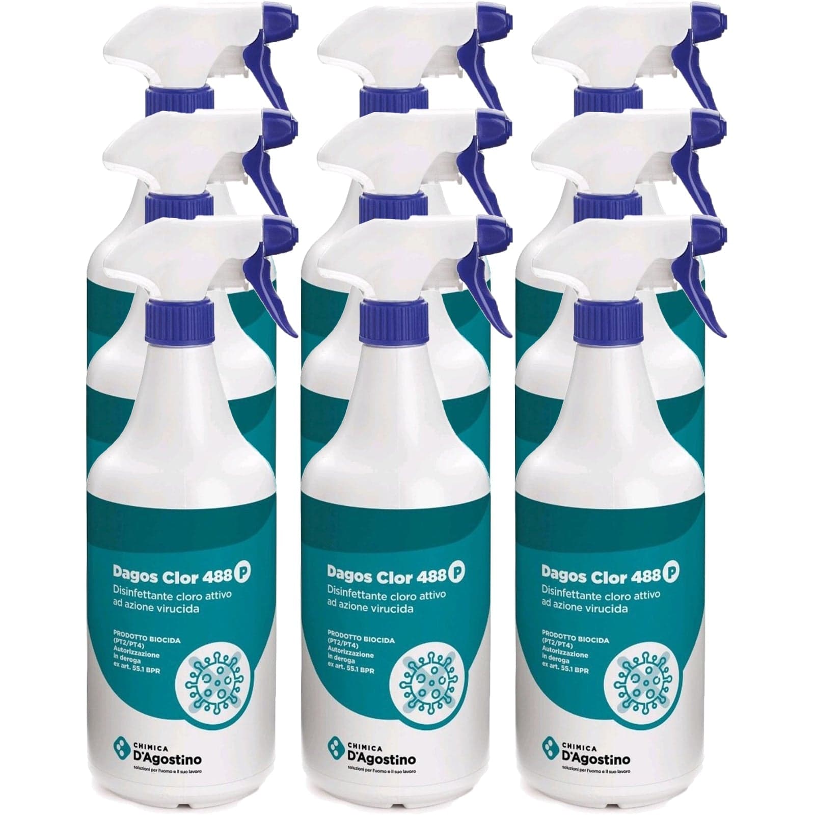 Spray disinfettante a base di cloro attivo "DAGOS CLOR 488" detergente da 750 ml antibatterico pronto all'uso Casa e cucina/Detergenti e prodotti per la pulizia/Detergenti per la casa/Detergenti multiuso La Zappa - Altamura, Commerciovirtuoso.it
