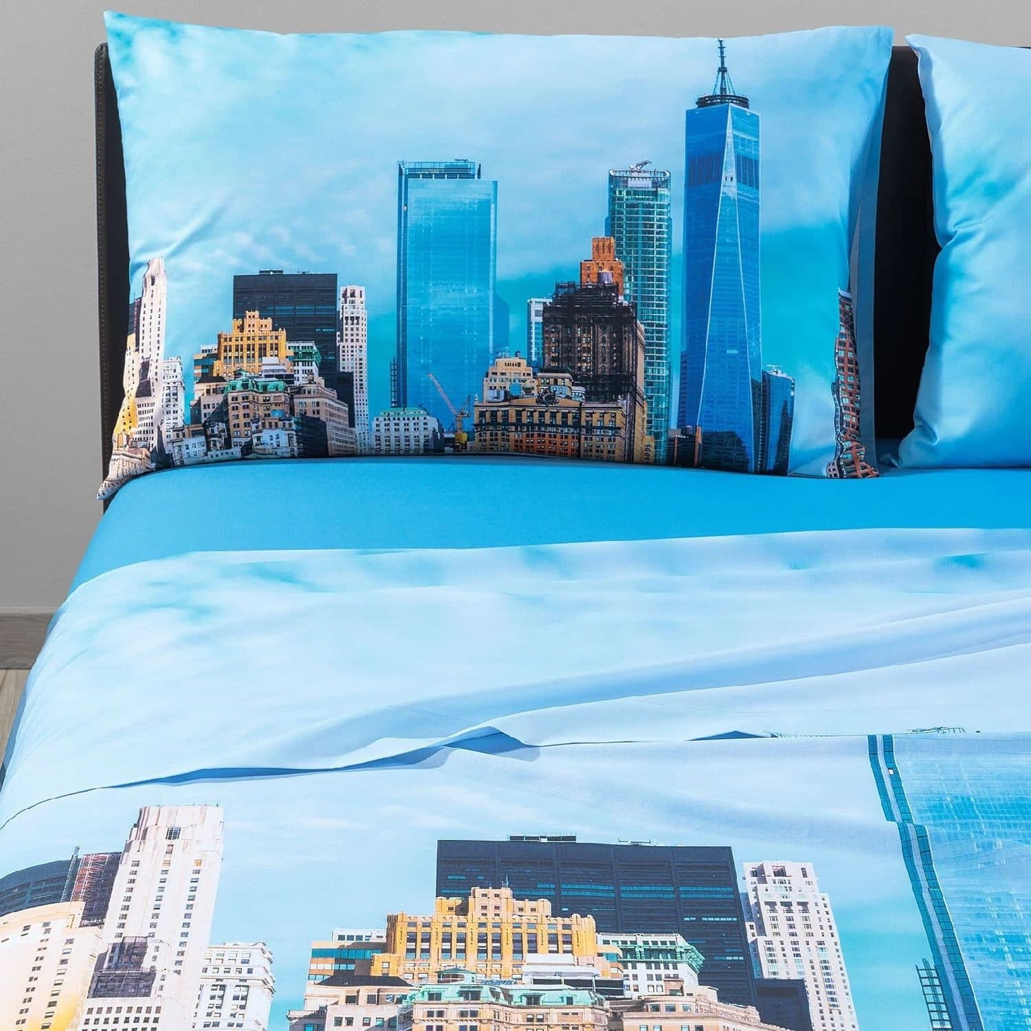 Completo lenzuola copriletto matrimoniale Caleffi art.Freedom tower in Set di lenzuola e federe Biancheria Arredo Home - Nola, commercioVirtuoso.it