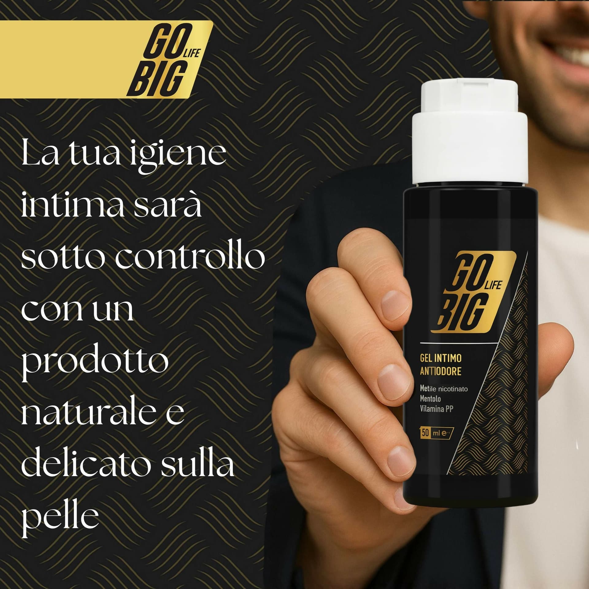 Gobig life gel intimo antiodore uomo con mentolo e vitamina pp | elimina cattivi odori, freschezza naturale, 100% ingredienti naturali | igiene intima maschile - protezione quotidiana in Creme e gel per l'igiene intima BasketGuru Italia - Palermo, commercioVirtuoso.it