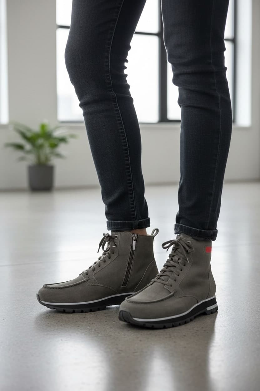 Scarpa Uomo Santoni - Scarponcino scamosciato colore Grigio Made in Italy in Stivali Couture - Sestu, commercioVirtuoso.it