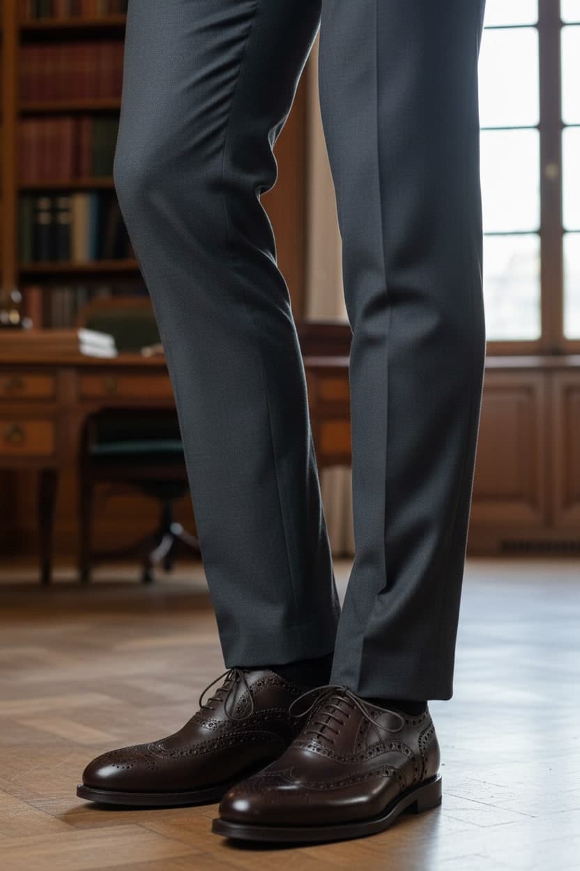 Scarpe Uomo Santoni - Oxford Stringata Brogue Pelle marrone scuro Made in Italy in Scarpe stringate basse Couture - Sestu, commercioVirtuoso.it