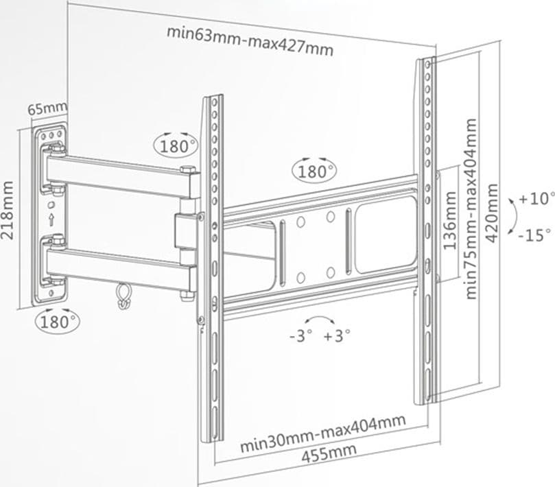 Supporto TV 32-55 Pollici Full Motion Extra Slim SUPERIOR in Supporti da parete e da soffitto DFP Elettronica Store - Scafati, commercioVirtuoso.it