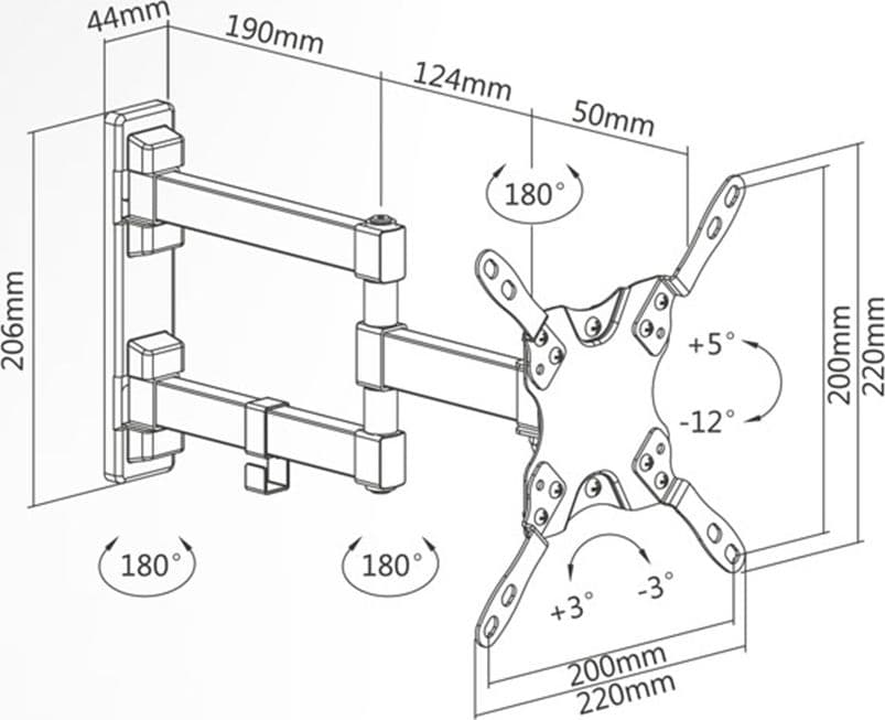 Supporto TV 13-42 Full Motion Extra Slim SUPERIOR in Supporti da parete e da soffitto DFP Elettronica Store - Scafati, commercioVirtuoso.it