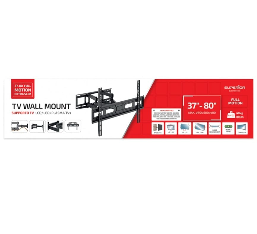 Supporto TV 37-70 Full Motion Extra Slim SUPERIOR in Supporti da parete e da soffitto DFP Elettronica Store - Scafati, commercioVirtuoso.it