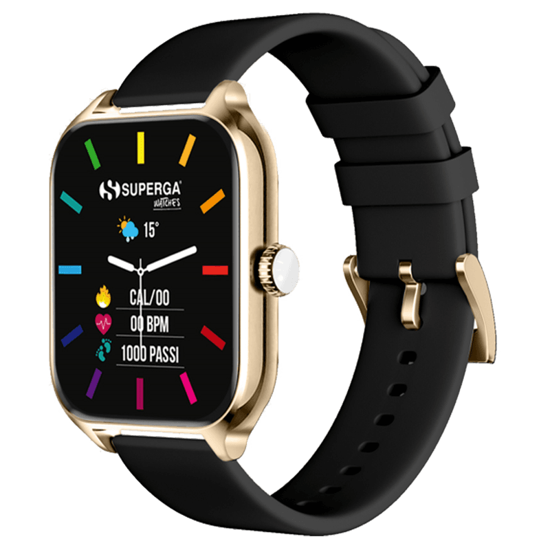 Smartwatch superga alluminio gold quadrata silicone black f swt-stc006 in Smartwatch eWeki - Napoli, commercioVirtuoso.it