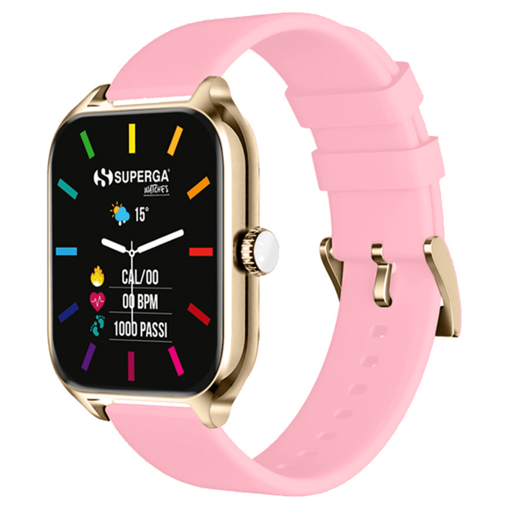 Smartwatch superga alluminio gold quadrata silicone pink f. swt-stc007