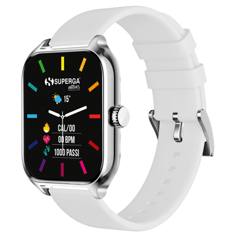 Smartwatch superga alluminio silver quadrata silicone white swt-stc011 in Smartwatch eWeki - Napoli, commercioVirtuoso.it