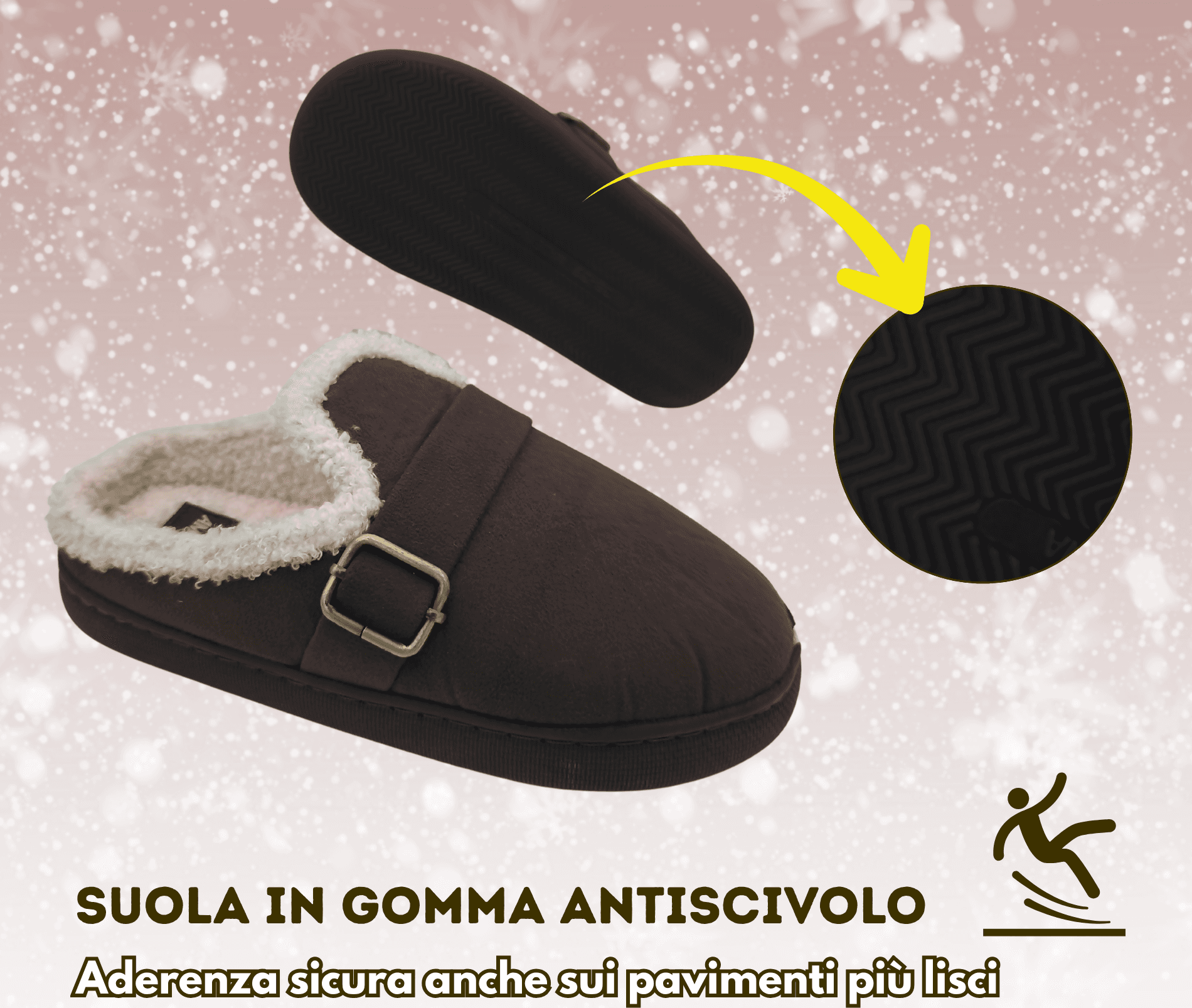 Terranova ciabatte donna invernali con pelo, calde pantofole peluche in memory foam, confort stravolgente in Ciabatte moda Primo Calzature - Venezia, commercioVirtuoso.it