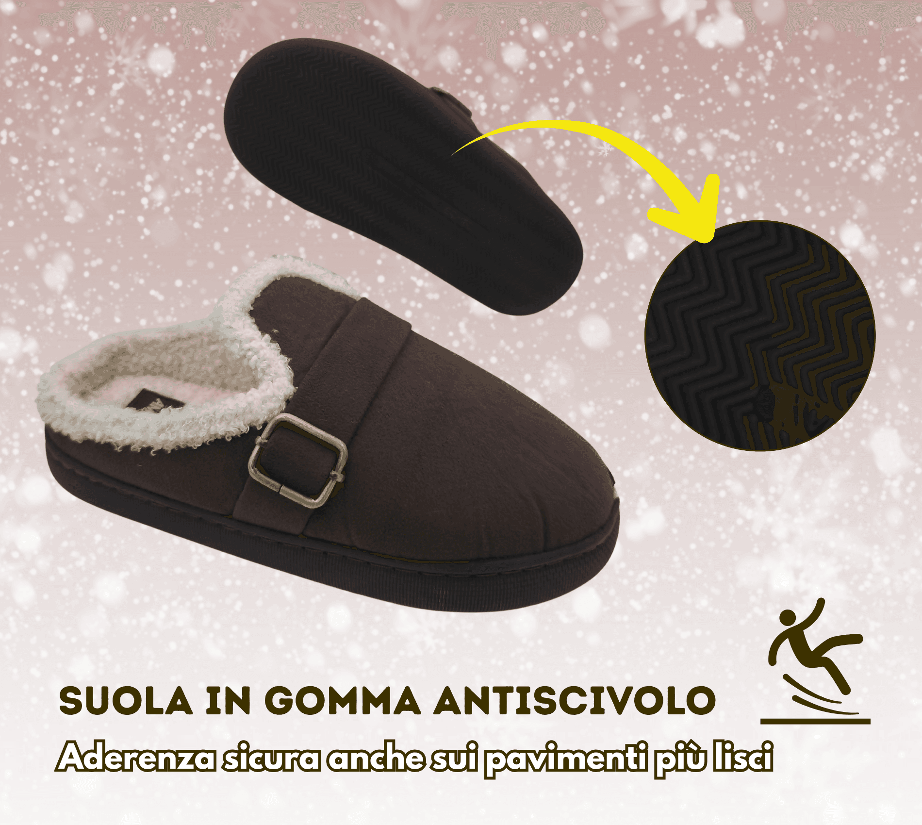 Terranova ciabatte donna invernali con pelo, calde pantofole peluche in memory foam, confort stravolgente in Ciabatte moda Primo Calzature - Venezia, commercioVirtuoso.it