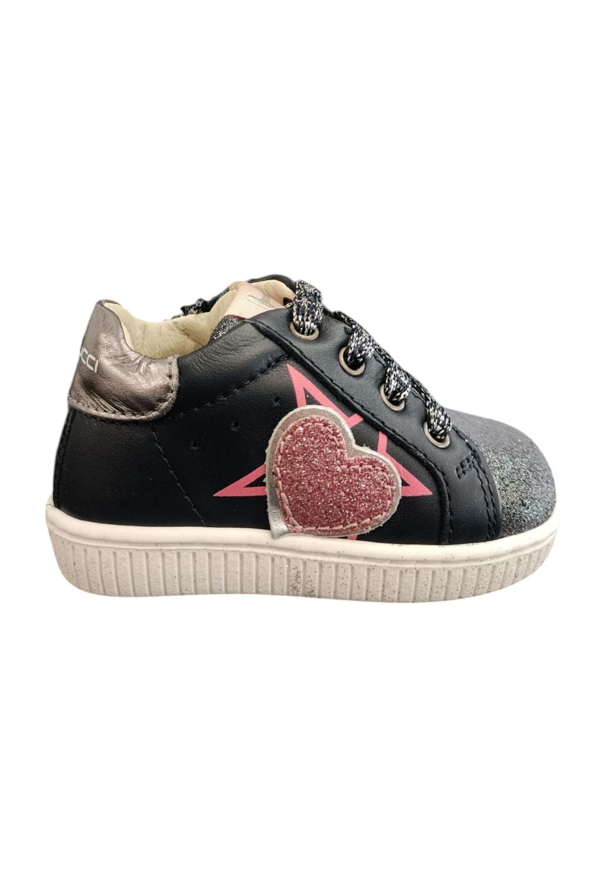 Scarpe snekears bambina balducci 3813 blue-rosa-bianco laccio e zip laterale - 6