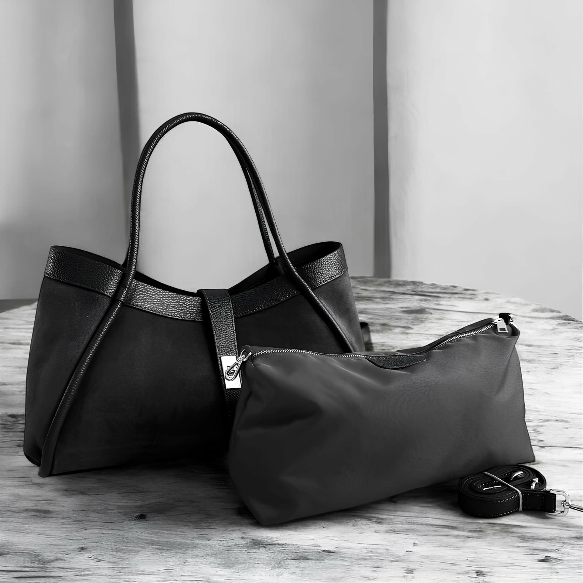 DOPPIASE Borsa in Vera Pelle Scamosciato con rifiniture in togo Made in Italy 45x25x20cm in Borse Tote Nanabags - Sesto Fiorentino, commercioVirtuoso.it