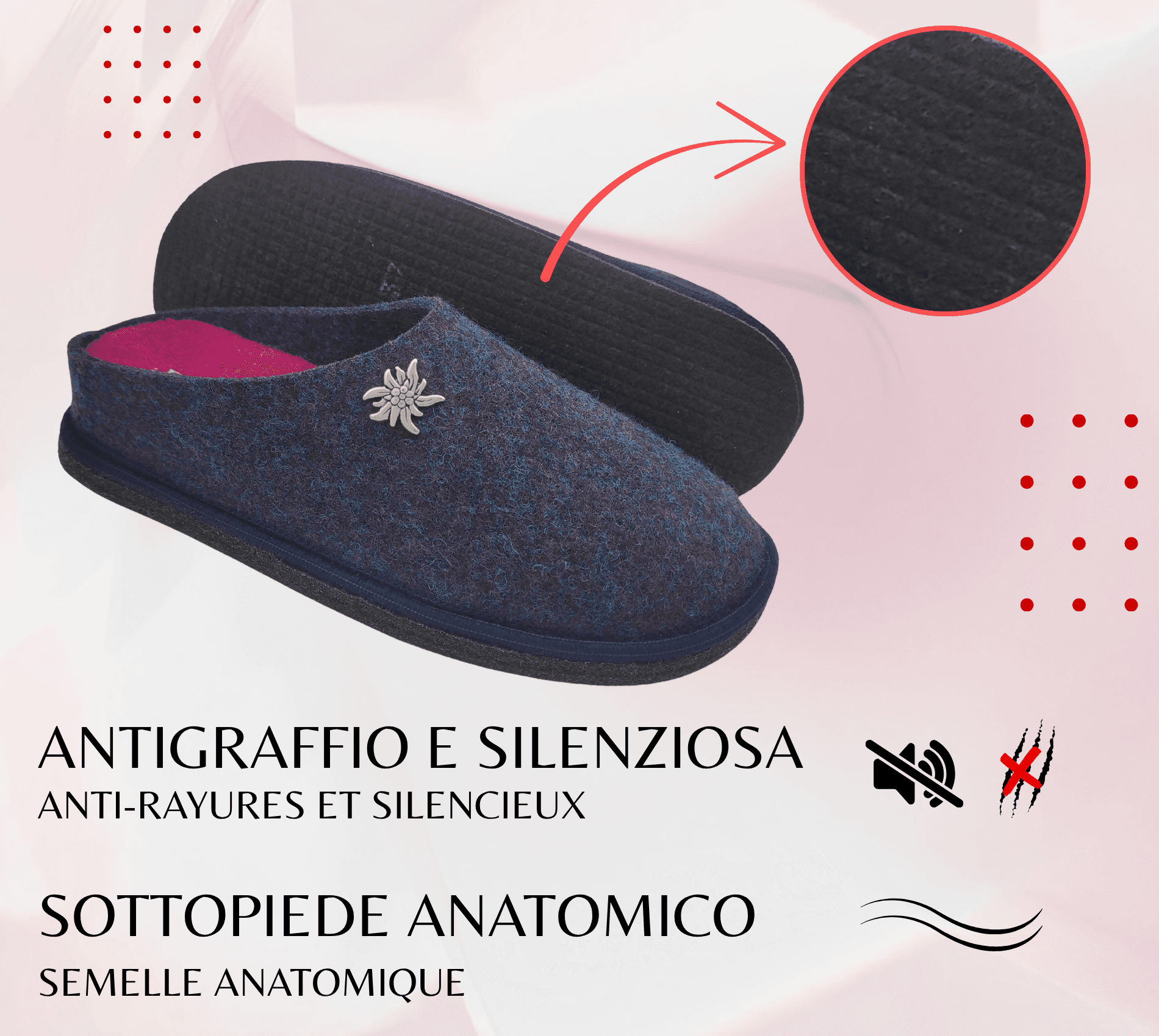 Primo Calzature Ciabatte Donna ValGardena Pantofole Invernali da Casa in Lana, Suola in Feltro con Plantare Estraibile in Ciabatte moda Primo Calzature - Venezia, commercioVirtuoso.it