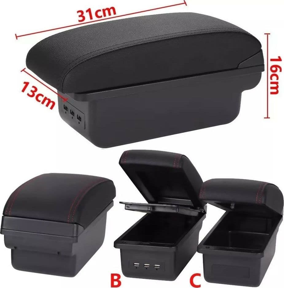 Bracciolo Renault Clio 4 IV 3 USB Portaoggetti Tessuto Nero Box Accessori in Set per interni Tech Service - Melito di Napoli, commercioVirtuoso.it