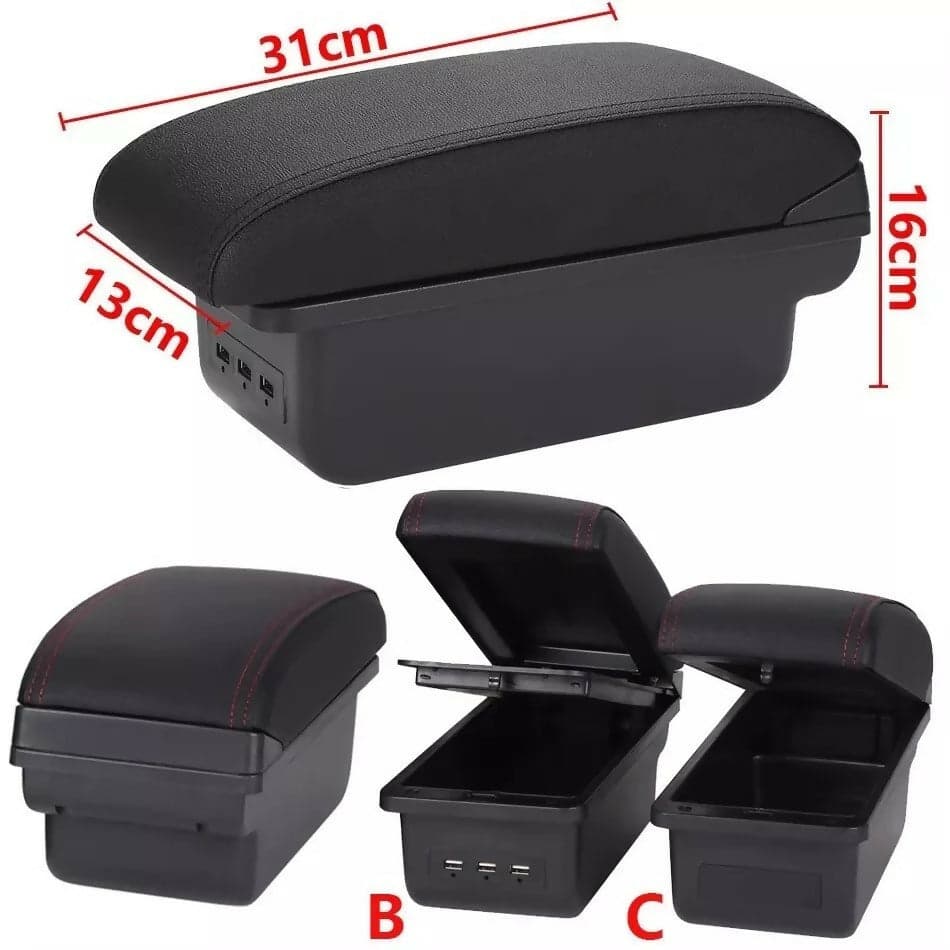 Bracciolo Renault Clio 4 IV 3 USB Portaoggetti Tessuto Nero Box Accessori in Set per interni Tech Service - Melito di Napoli, commercioVirtuoso.it